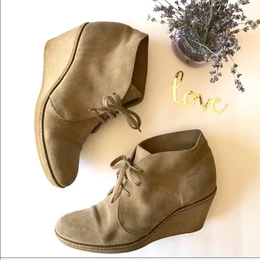J. Crew MacAlister Suede Wedge Booties Size 9